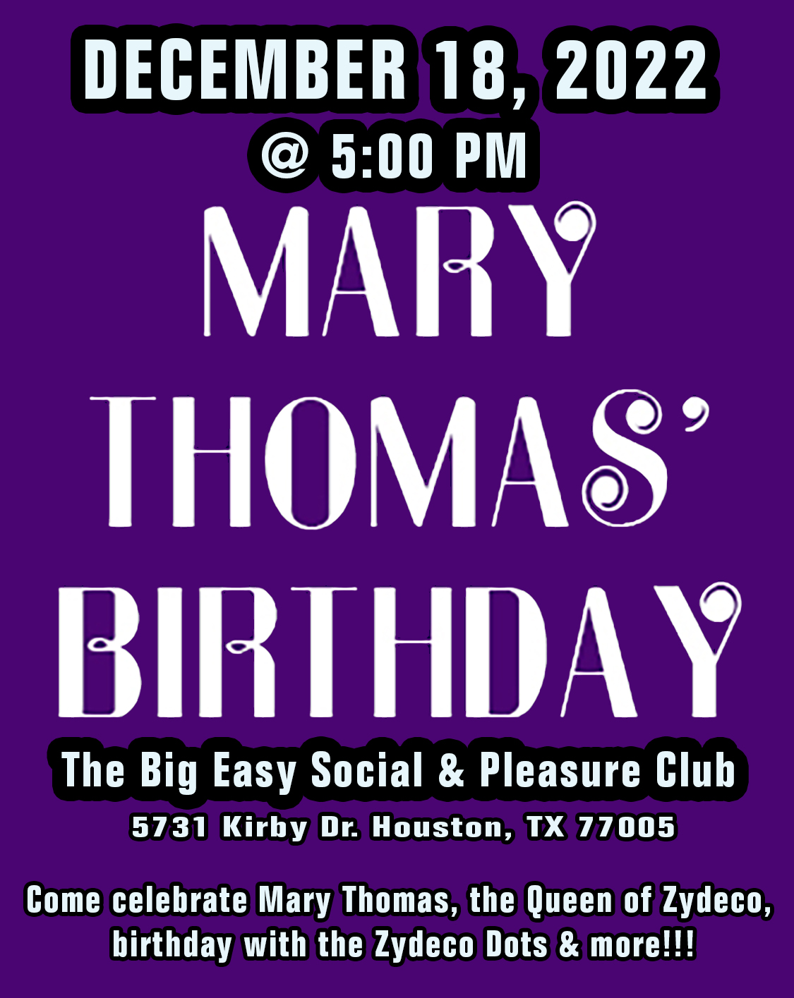 Mary Thomas' Birthday @ The Big Easy Social & Pleasure Club